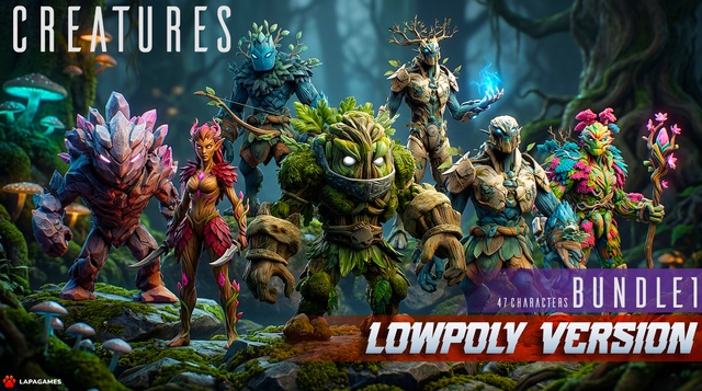 Stylized Creatures Bundle (47 Characters) 🐉🦎