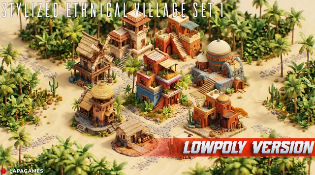 Stylized Ethnic Village Set 1