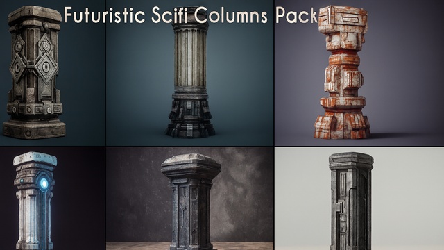 Futuristic Sci-Fi Columns Pack 1